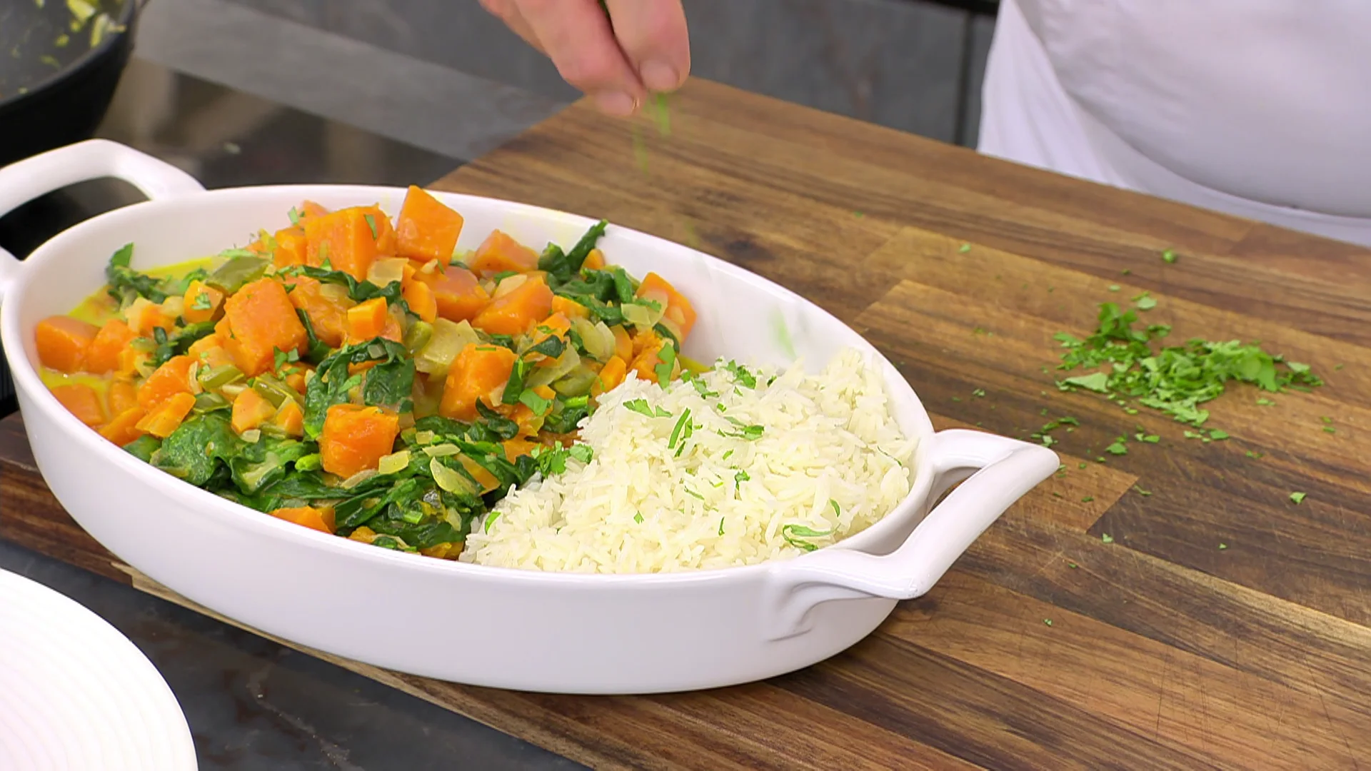 Receta de curry de calabaza y espinacas con arroz, de Argui&ntilde;ano: "Para los amantes de la verdura"