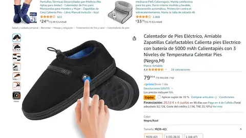Zapatillas calentador pies eléctrico Zapatillas calentador pies eléctrico