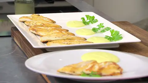 Dorada a la plancha con mahonesa de aguacate Dorada a la plancha con mahonesa de aguacate