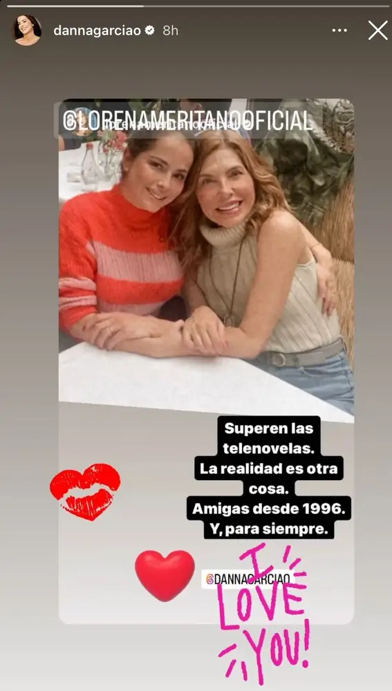 Danna García y Lorena Meritano se reencuentran en México tras Pasión de Gavilanes