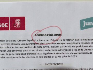 Acuerdo entre PSOE y Junts