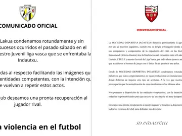 Comunicado de los dos clubes condenando lo sucedido Comunicado de los dos clubes condenando lo sucedido
