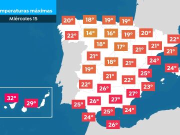 Temperaturas para este miércoles