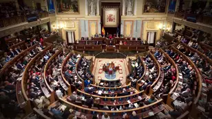 Congreso de los Diputados en la primera sesión del debate de investidura de Pedro Sánchez