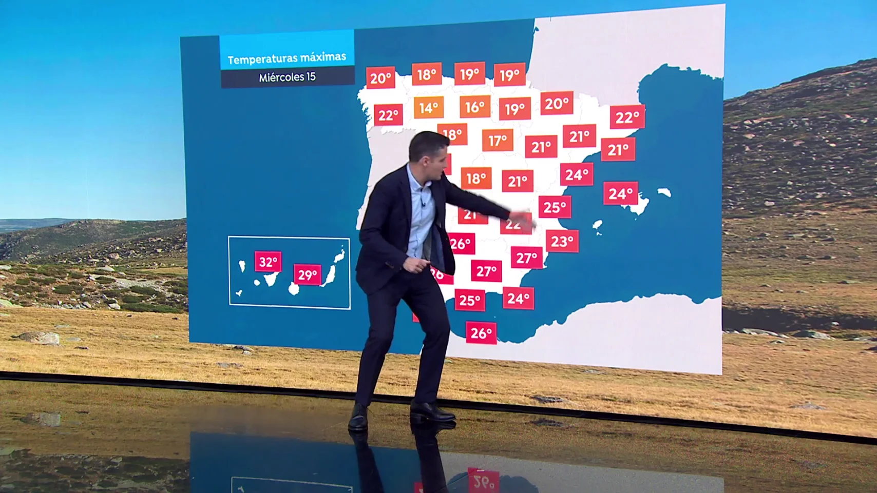 La previsión de las temperaturas de 'veranillo' de César Gonzalo. La previsión de las temperaturas de 'veranillo' de César Gonzalo.