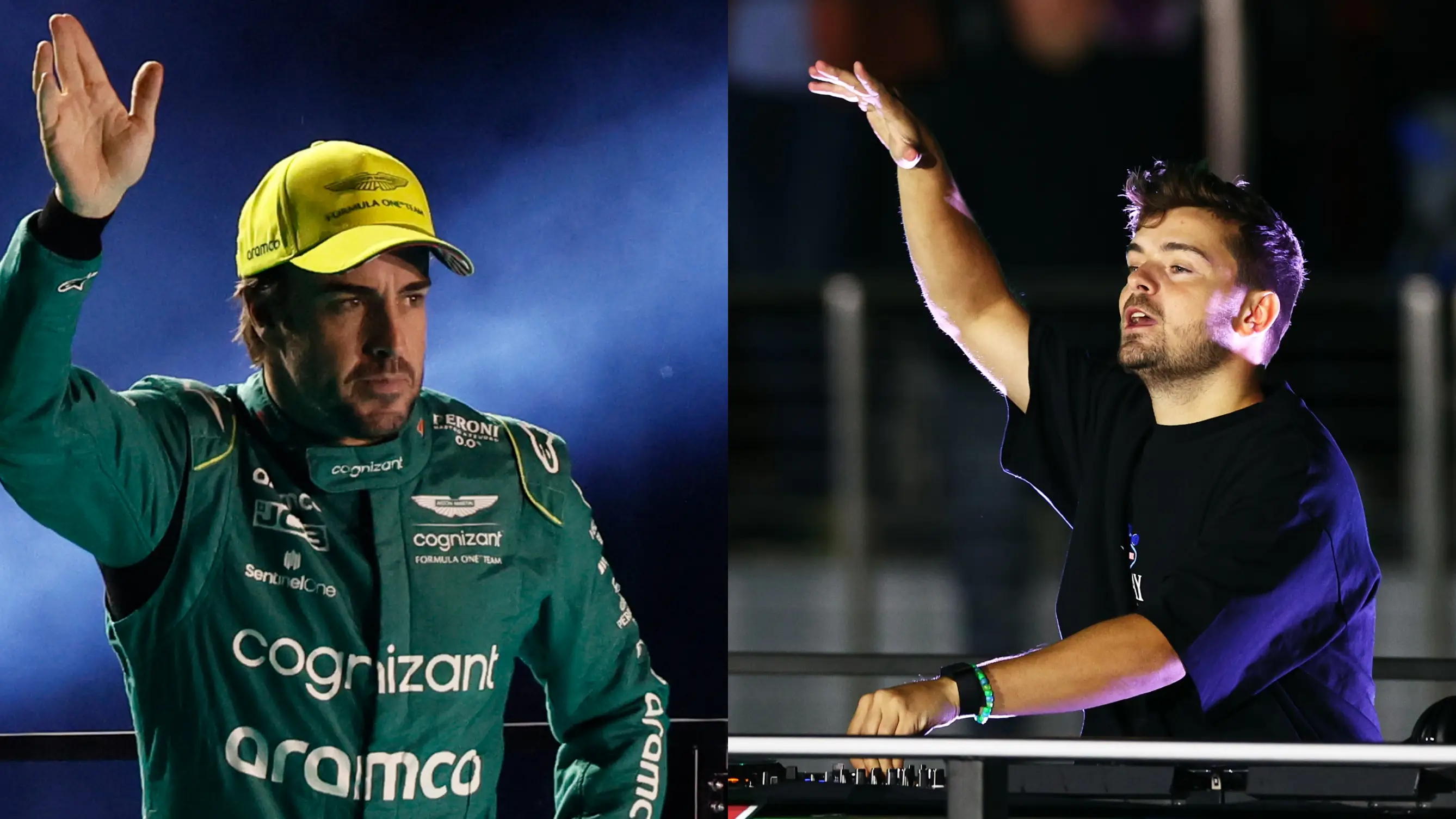 Fernando Alonso y Martin Garrix en el GP de Las Vegas Fernando Alonso y Martin Garrix en el GP de Las Vegas