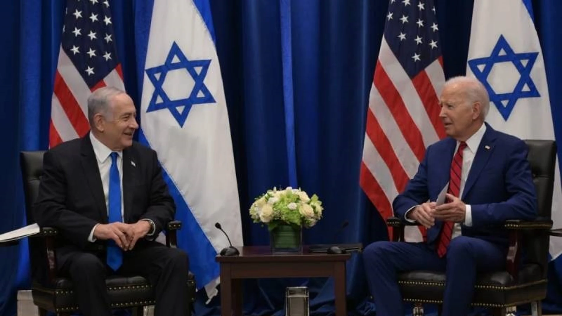 El primer ministro israelí, Benjamin Netanyahu, y el presidente de Estados Unidos, Joe Biden.