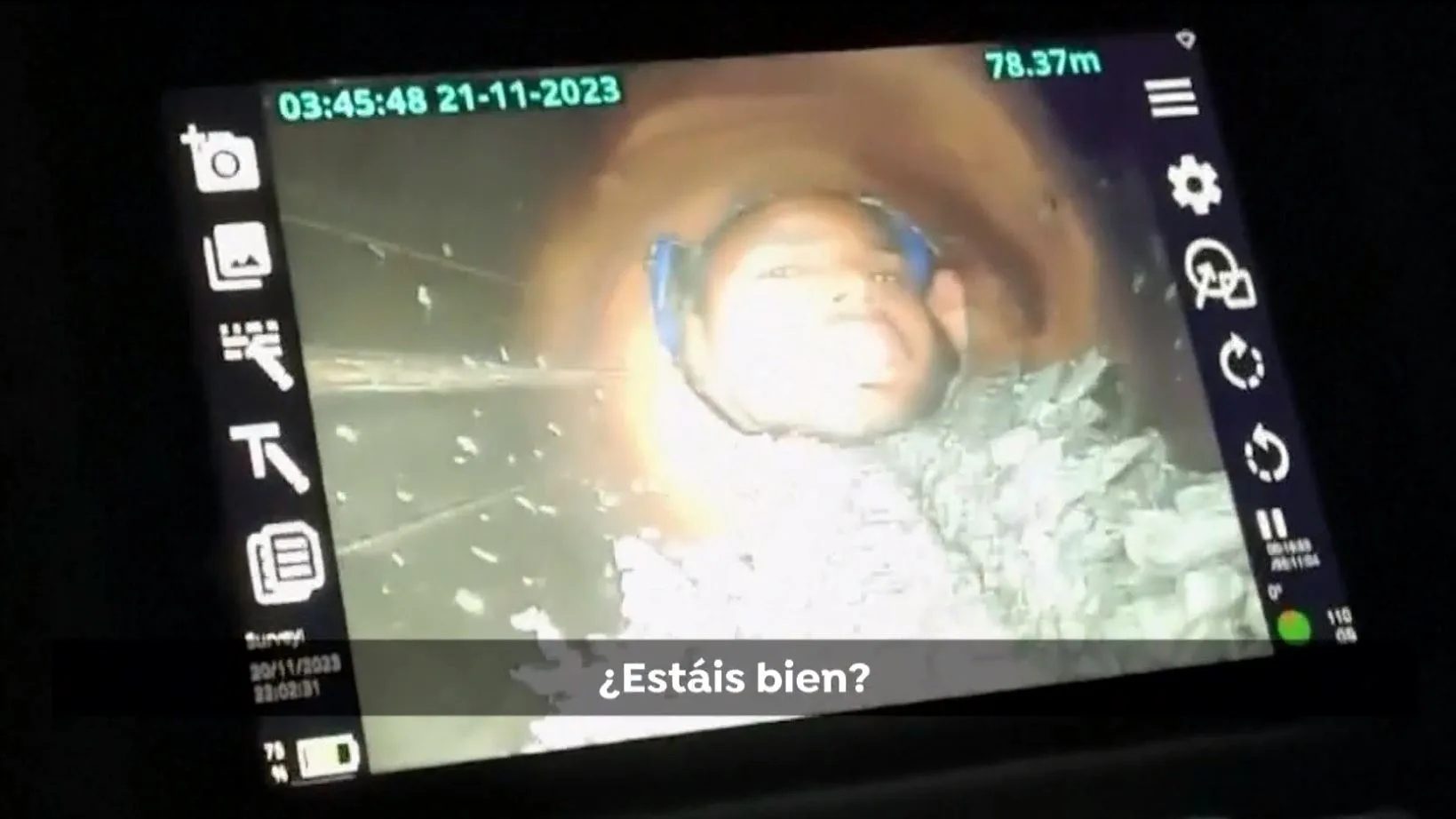 Imagen de uno de los mineros atrapados