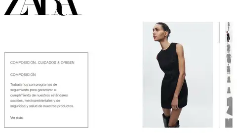 Página web de Zara Página web de Zara