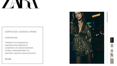 Página web de Zara Página web de Zara