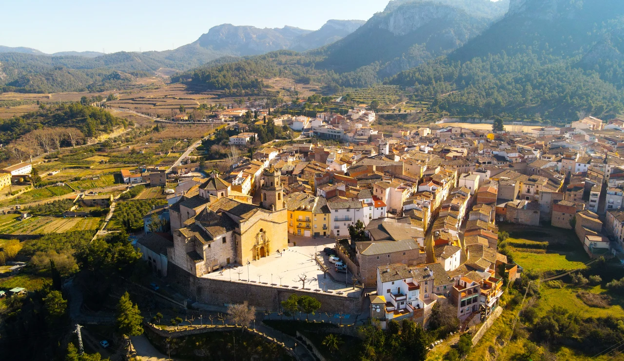 Vista aérea de la localidad de Tivisa, en Cataluña