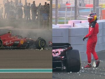 Imagen del accidente de Carlos Sainz en Yas Marina