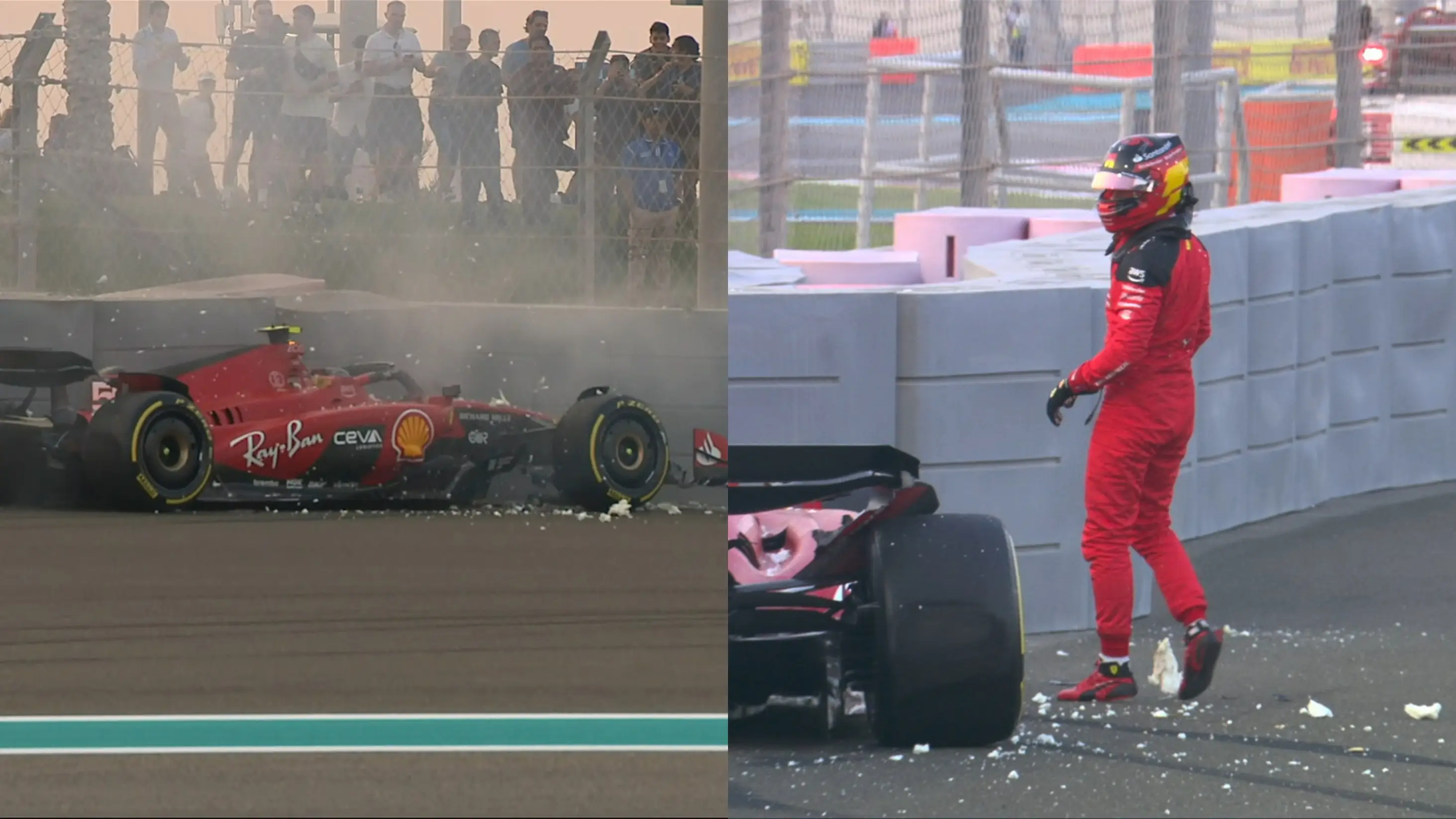 Imagen del accidente de Carlos Sainz en Yas Marina Imagen del accidente de Carlos Sainz en Yas Marina