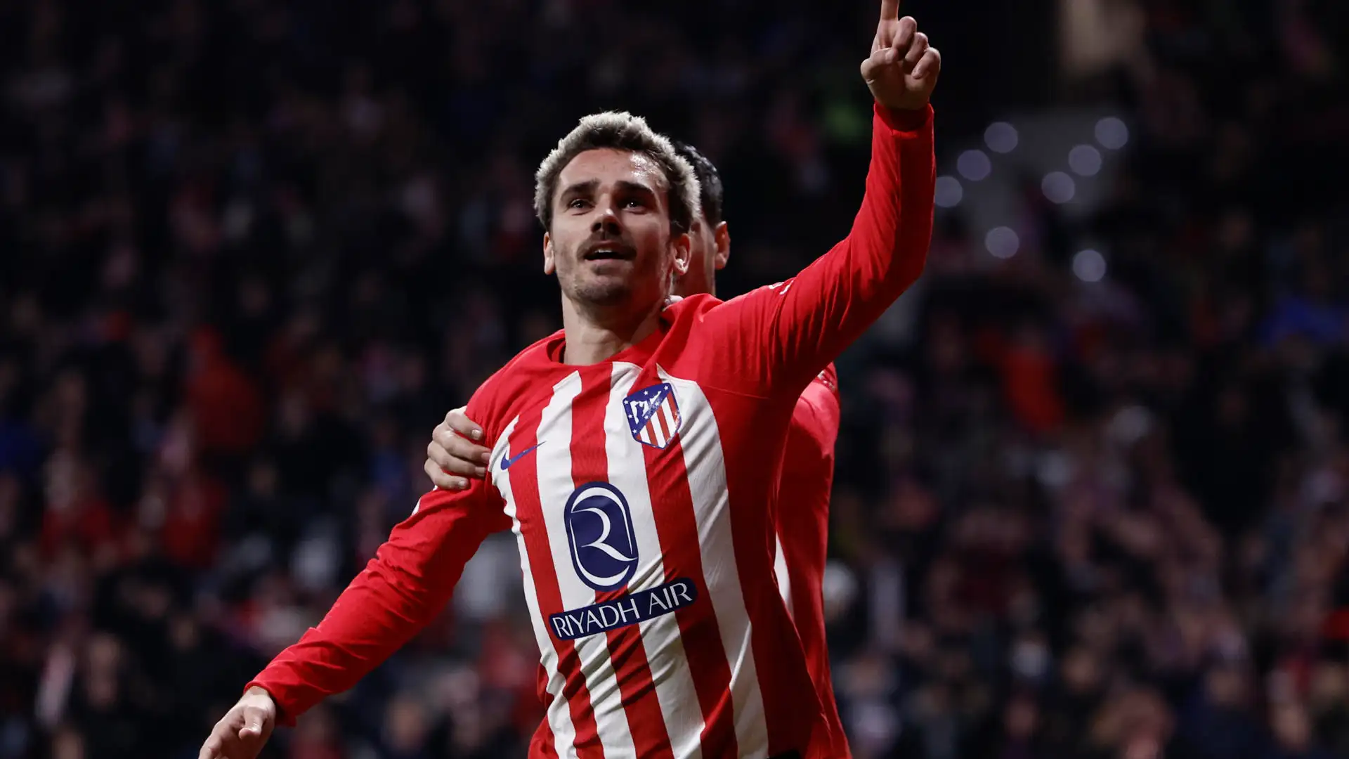 Griezmann festeja su gol de cabeza al Mallorca Griezmann festeja su gol de cabeza al Mallorca