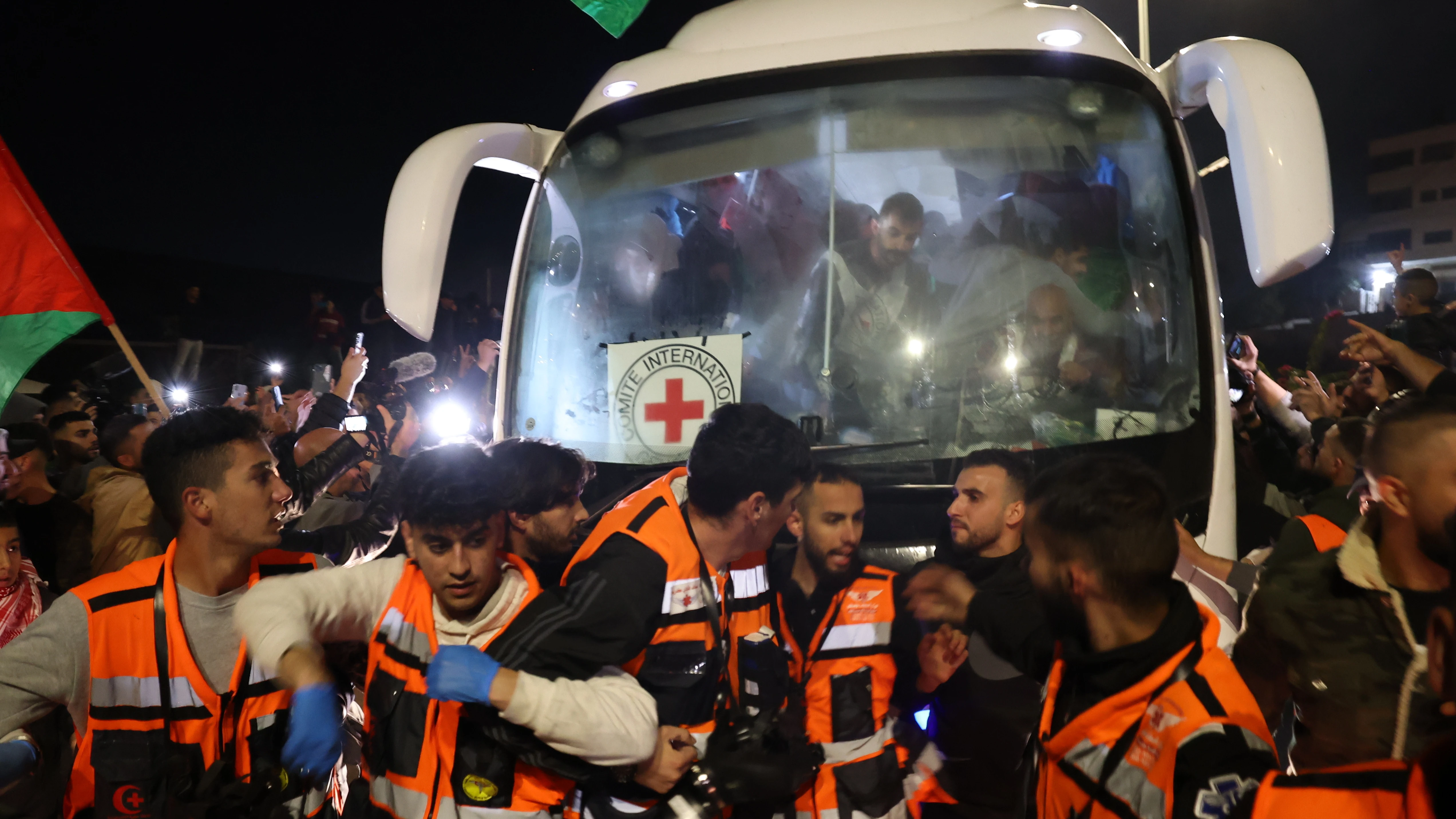 Imagen de varios palestinos prisioneros en Israel