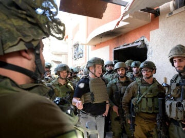 Imagen del primer ministro israelí, Benjamín Netanyahu en Gaza