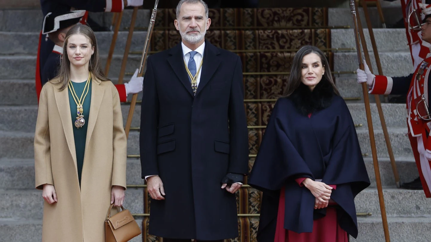 La princesa Leonor junto a sus padres