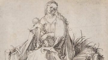 'La Virgen y el Niño con una flor en un banco con hierba', Alberto Durero