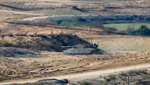 Imagen de un tanque en Gaza