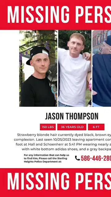 Cartel de desaparición de Jason Thompson.