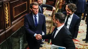 Alberto Núñez Feijóo y Santiago Abascal Alberto Núñez Feijóo y Santiago Abascal