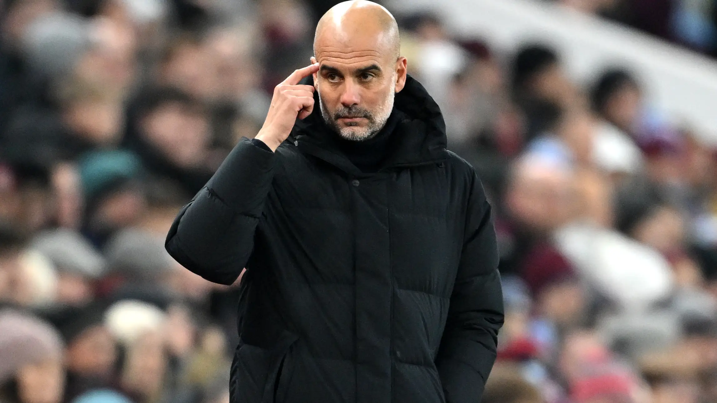 Guardiola, en Villa Park Guardiola, en Villa Park
