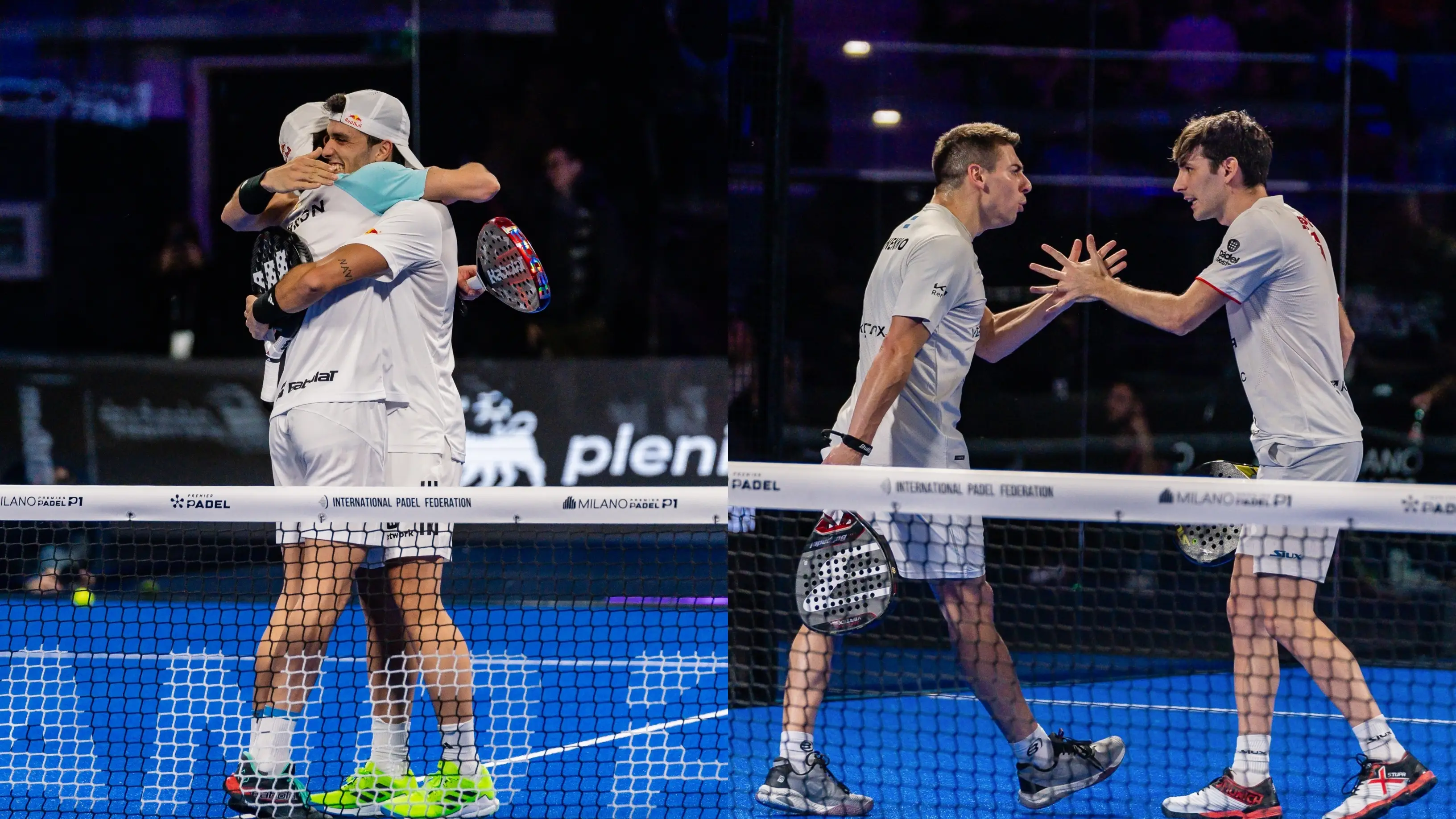 Stupaczuk, Di Nenno, Galán y Lebrón celebra su pase a la final del Premier Padel de Milán Stupaczuk, Di Nenno, Galán y Lebrón celebra su pase a la final del Premier Padel de Milán