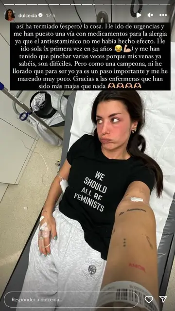 Dulceida sufre una reacción alérgica Dulceida sufre una reacción alérgica