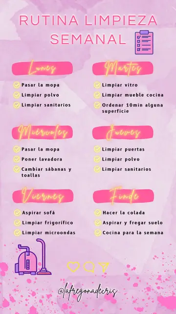 Rutina de limpieza semanal Rutina de limpieza semanal
