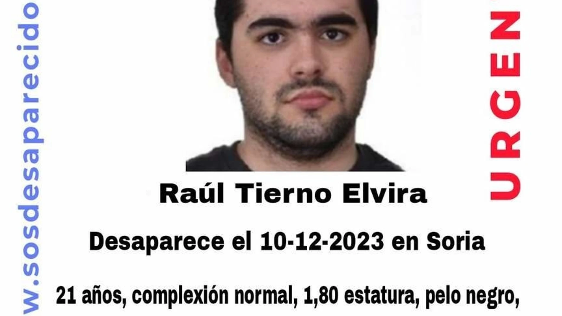 Se busca a un joven desaparecido de 21 en Soria 