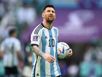 Leo Messi en un partido en el Mundial de Catar 2022