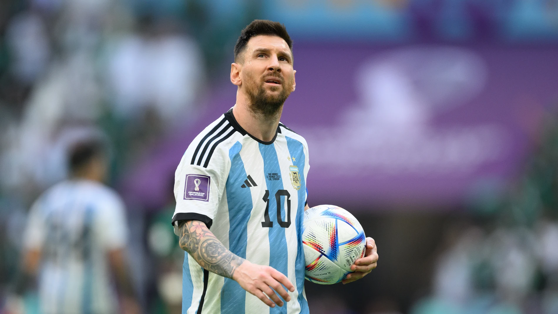 Leo Messi en un partido en el Mundial de Catar 2022