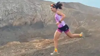 La deportista Leire Fernández corriendo La deportista Leire Fernández corriendo