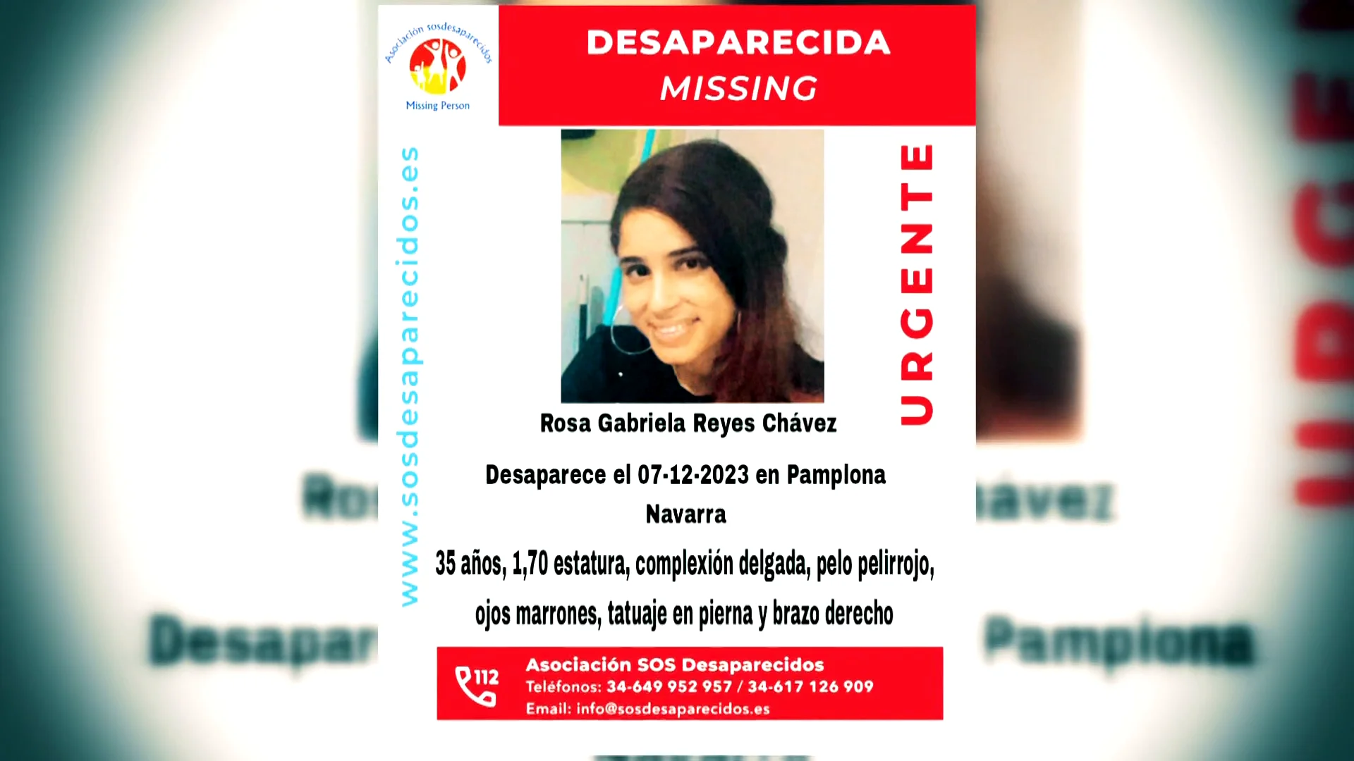 Buscan a Gabriela Reyes, desaparecida en Pamplona hace una semana: se baraja la hip&oacute;tesis del suicidio