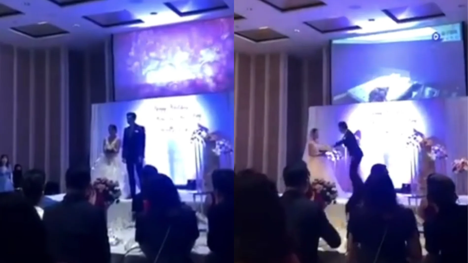 Imagen del altercado en la boda en China.