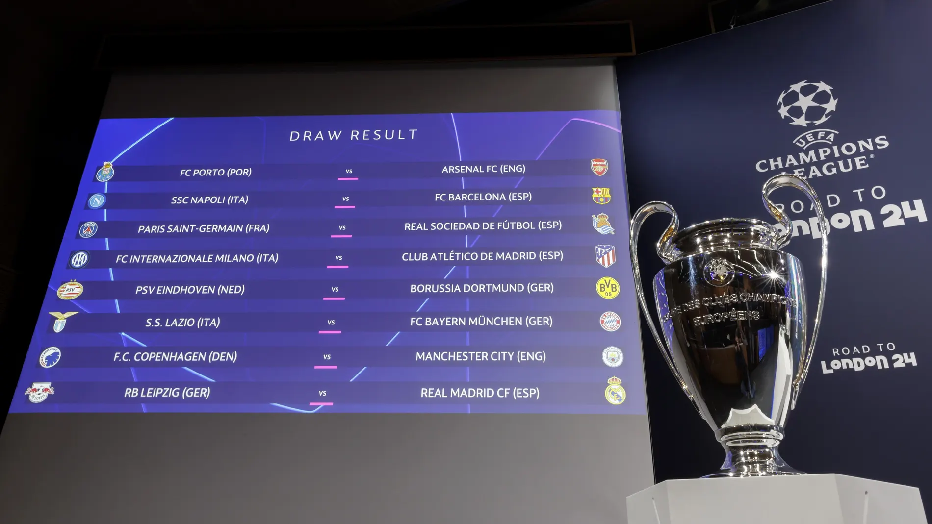 Eliminatorias y partidos de octavos de final de la Champions League 2023-24