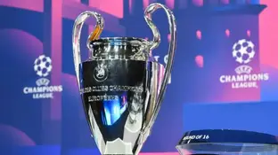 El trofeo de la Champions League en un sorteo celebrado en Nyon El trofeo de la Champions League en un sorteo celebrado en Nyon