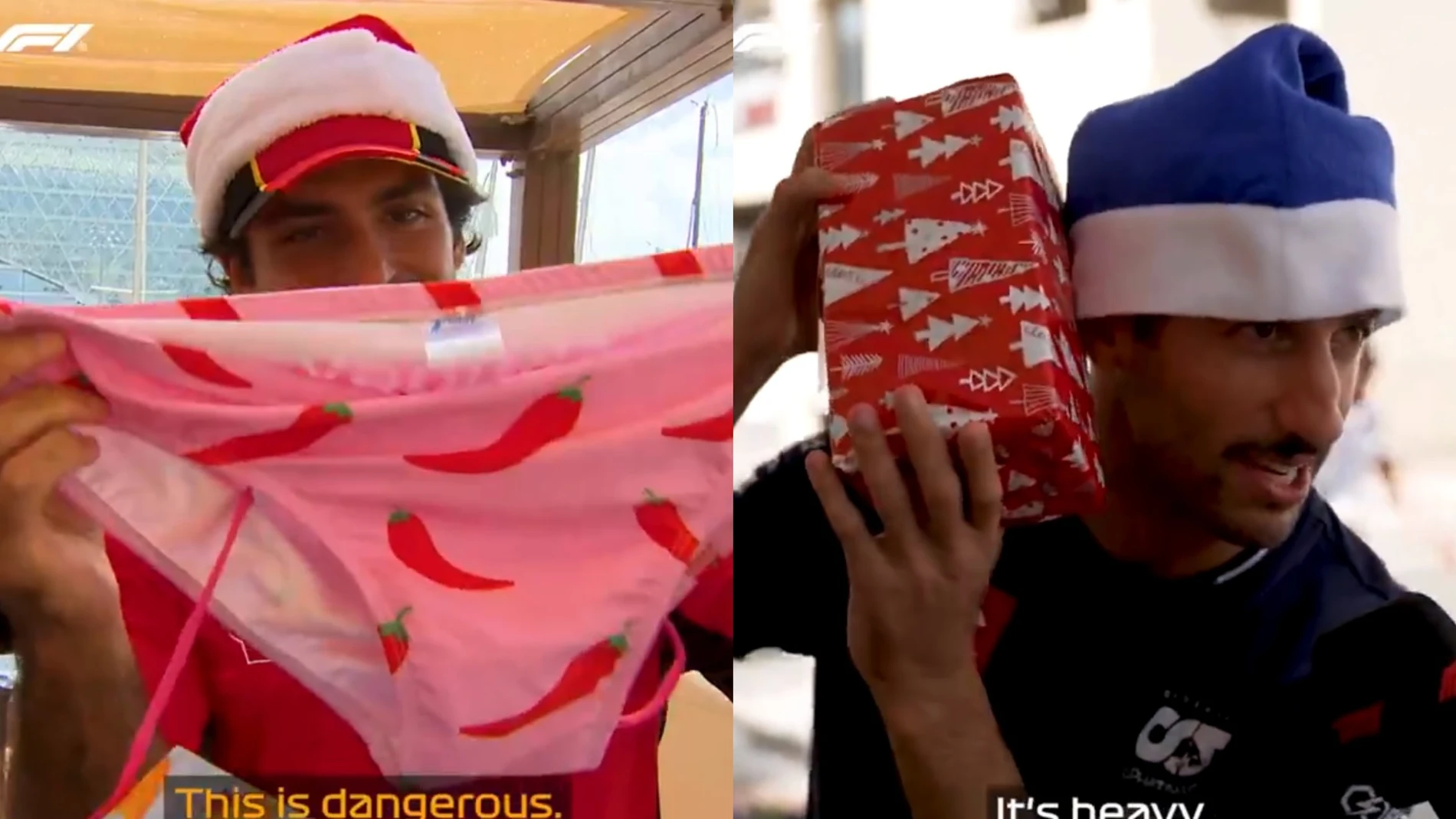 Los pilotos de F1 descubren sus regalos en el Secret Santa