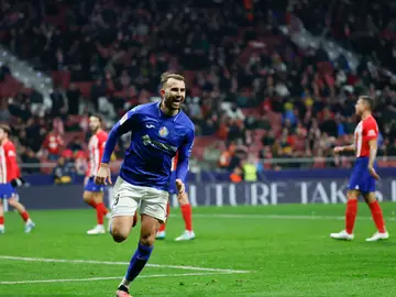 Borja Mayoral celebra su gol ante el Atlético (3-3) Borja Mayoral celebra su gol ante el Atlético (3-3)