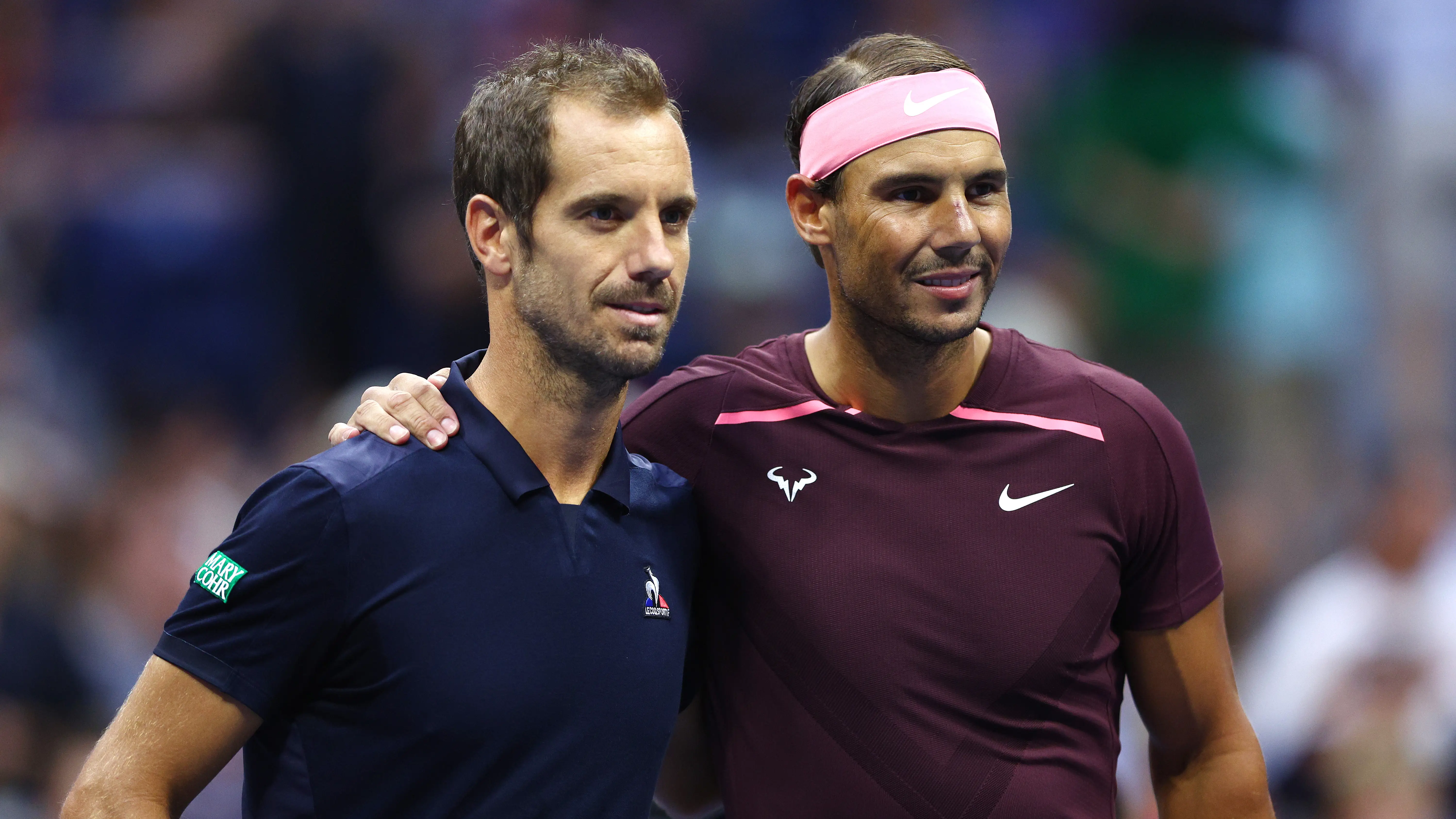 Richard Gasquet y Rafa Nadal en un partido del US Open 2022 Richard Gasquet y Rafa Nadal en un partido del US Open 2022