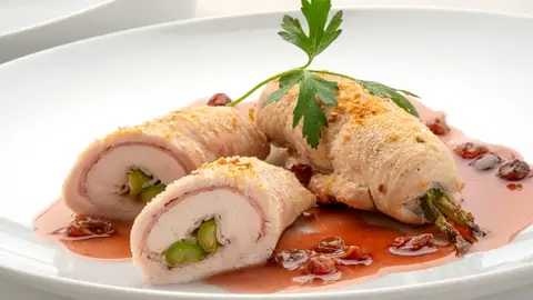 Rollitos de pavo con salsa de Oporto Rollitos de pavo con salsa de Oporto