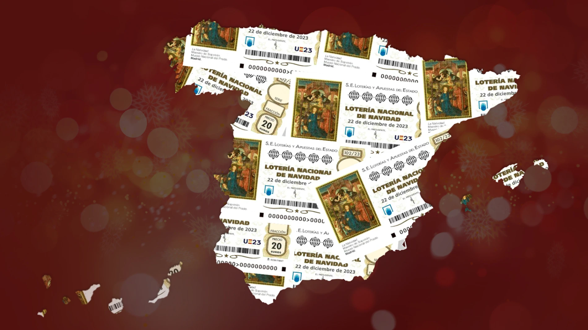 Mapa de la Lotería de Navidad 2023
