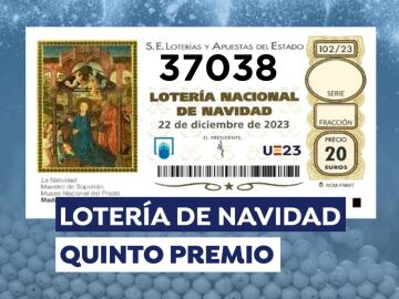 37038, quinto premio de la Lotería de Navidad 2023