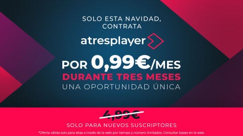 Esta Navidad, suscríbete a atresplayer solo por 0,99 euros al mes durante tres meses
