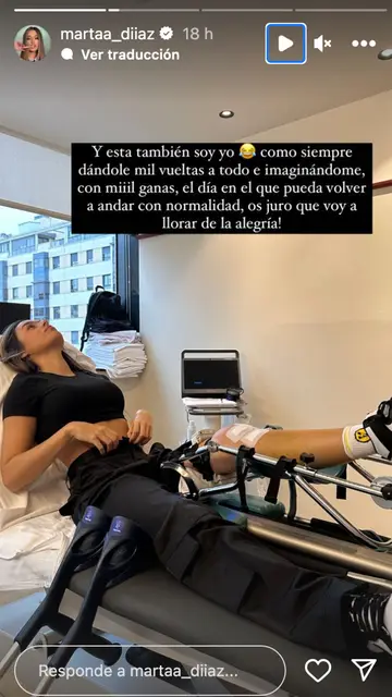 Marta Díaz comparte cómo está siendo su rehabilitación Marta Díaz comparte cómo está siendo su rehabilitación