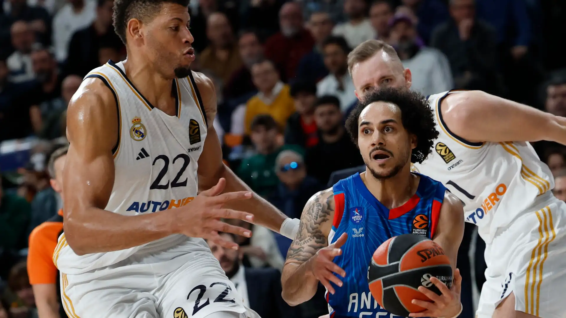 Edy Tavares (i) definde a Shane Larkin Edy Tavares (i) definde a Shane Larkin
