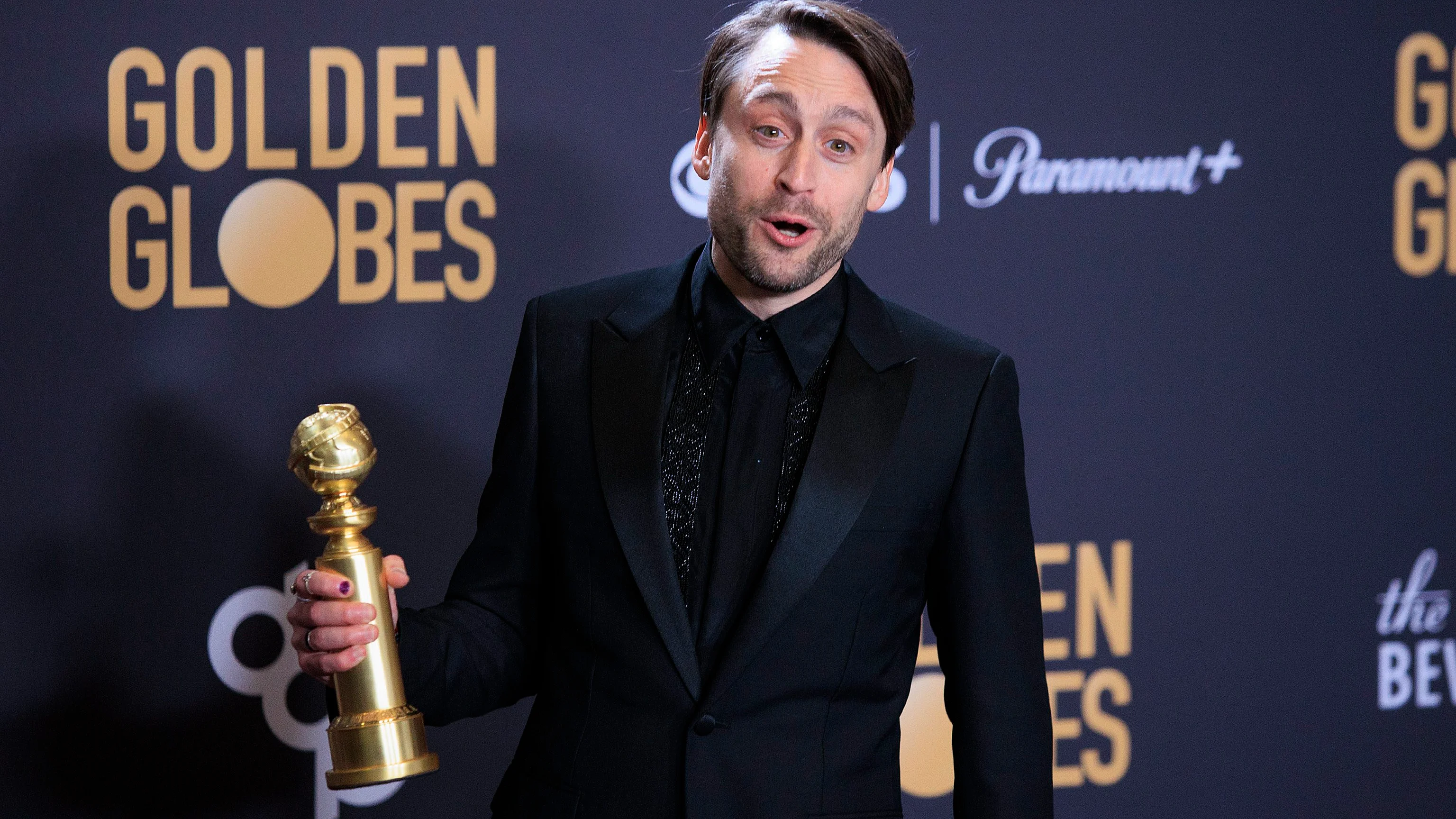 Kieran Culkin tras llevarse el Globo de Oro a Mejor Actor de Drama por Succession