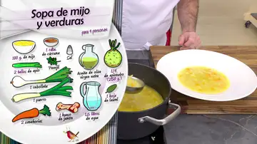 Ingredientes Sopa de mijo y verduras