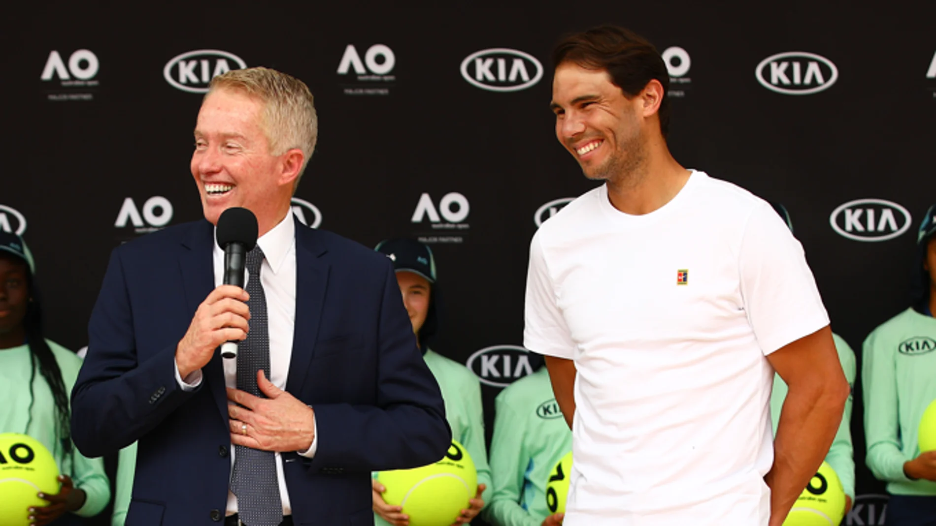 Craig Tiley y Rafa Nadal en un evento durante el Open de Australia 2020
