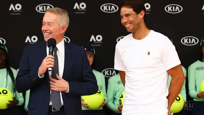 Craig Tiley y Rafa Nadal en un evento durante el Open de Australia 2020 Craig Tiley y Rafa Nadal en un evento durante el Open de Australia 2020